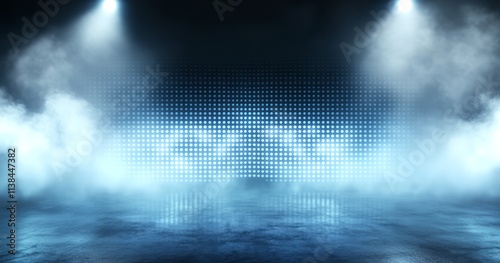 Blue Lighted Stage with Fog...