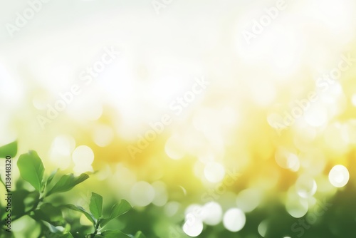 Green leaves bathed in sunl...