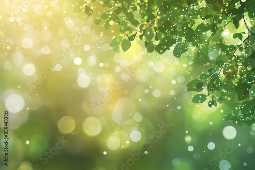 Green Leaves Glowing With S...