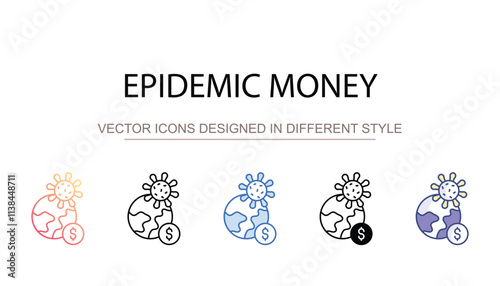 Epidemic Money icon design with white background stock illustration