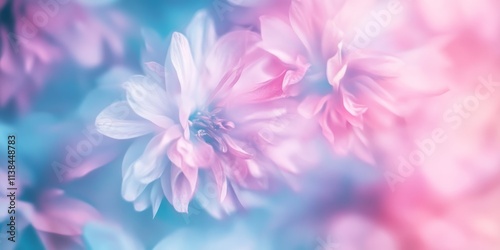 Pastel Pink and Blue Flower...