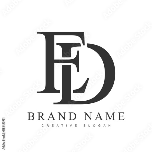 ED trendy logotype template. Initial letter e and d classic font style. Creative logo for company name or identity.
