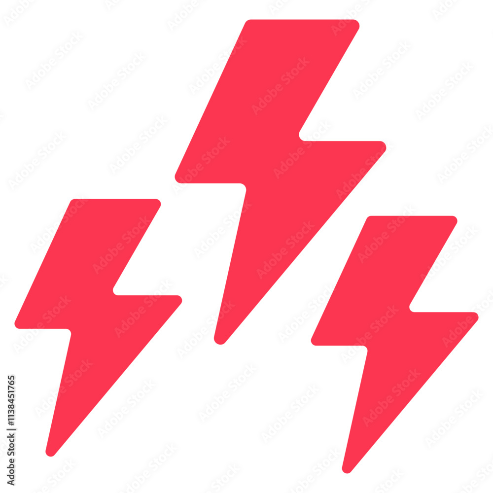 Lightning bolts icon, editable vector Lightning bolts icon, editable vector