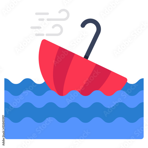 Conceptualizing flat design icon of windstorm