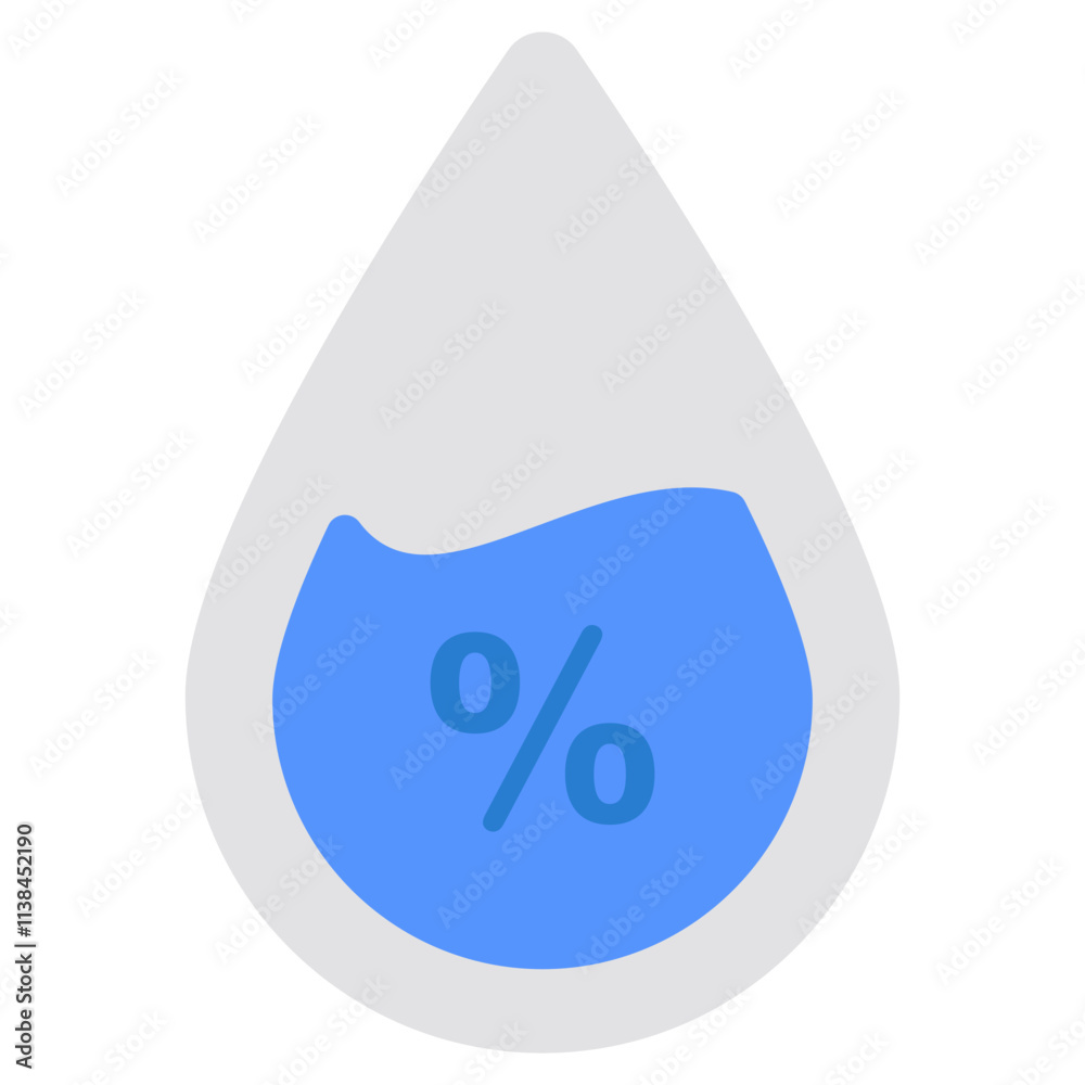 Conceptual flat design icon of humidity Conceptual flat design icon of humidity