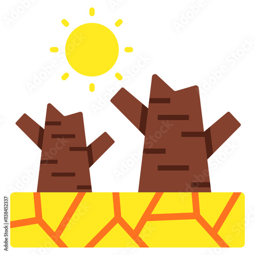 An icon of drought isolated on white background