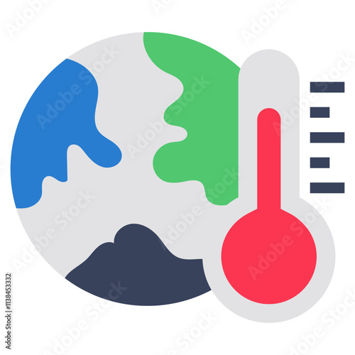 Thermometer with globe symbolizing concept of global warming