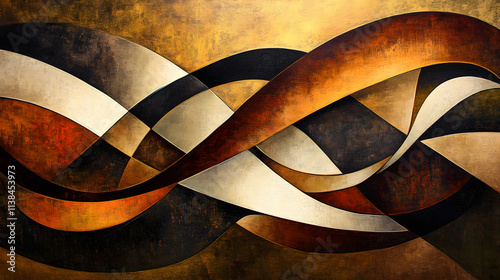Wallpaper Mural Mesmerizing Art Deco Desert Landscape with Stylized Dunes Bathed in Golden Light and Geometric Shadows Torontodigital.ca
