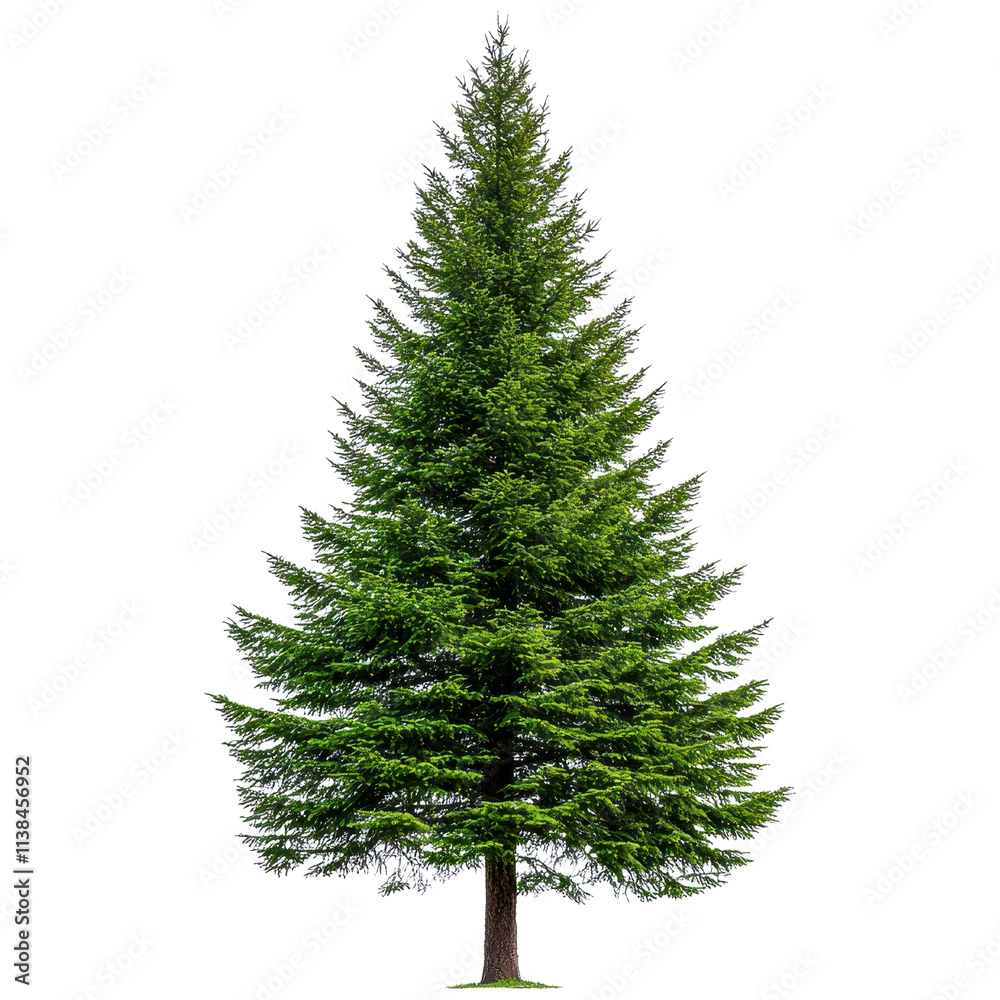 Obraz premium Majestic Evergreen Tree Standing Tall in Nature's Splendor Surrounded by Serenity and Beauty