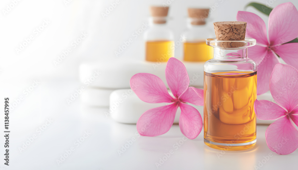 Essential oils and aromatherapy bottles wellness studio product photography bright background close-up natural healing Essential oils and aromatherapy bottles wellness studio product photography bright background close-up natural healing