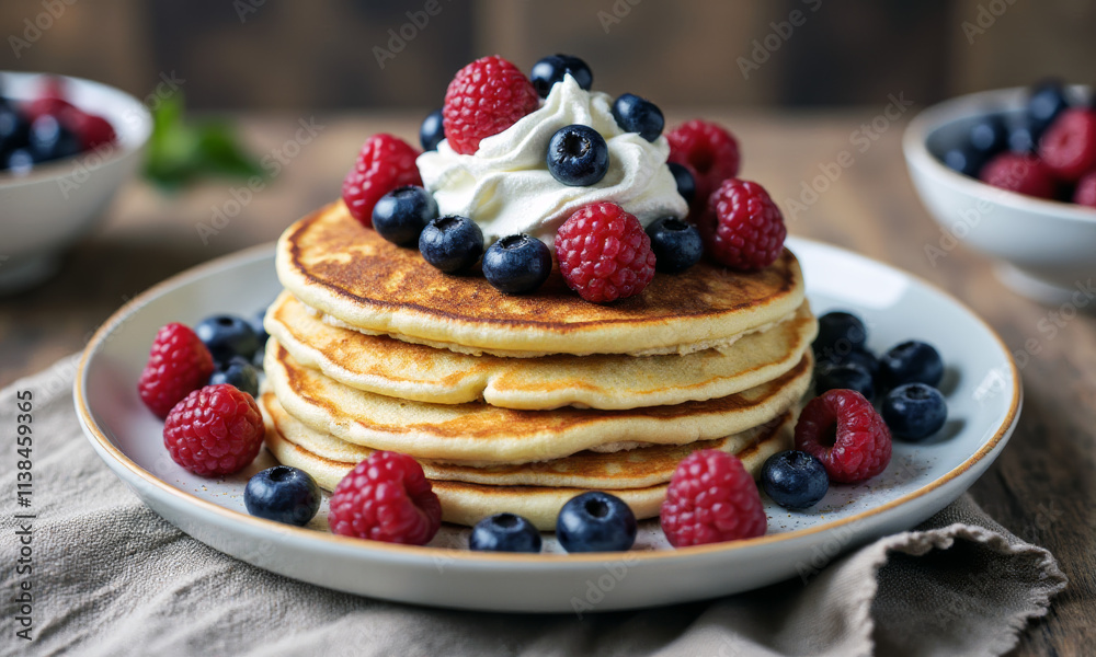 Swedish Pancakes with Whipped Cream and Berries Swedish Pancakes with Whipped Cream and Berries