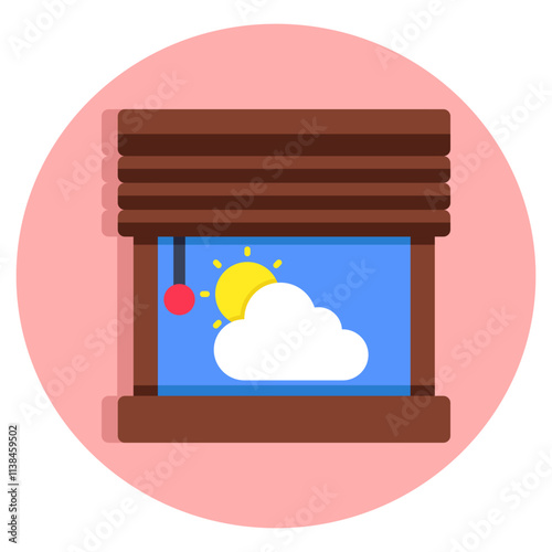 A unique design icon of partly sunny day