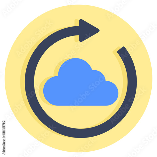 Cloud reload icon, editable vector
