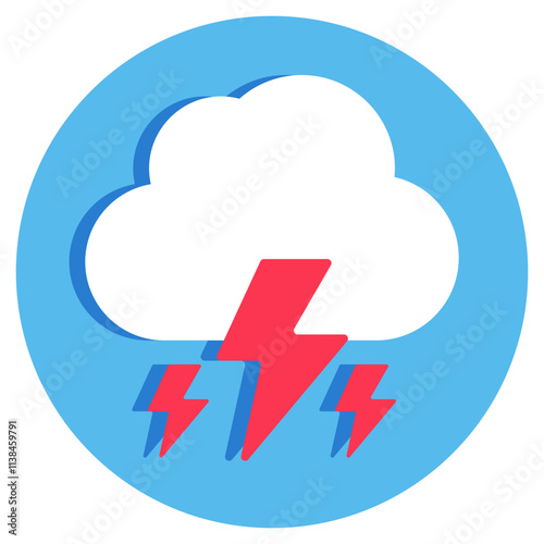 Creative design icon of thunderstorm