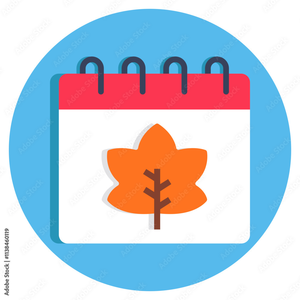 Autumn calendar icon in vector design Autumn calendar icon in vector design