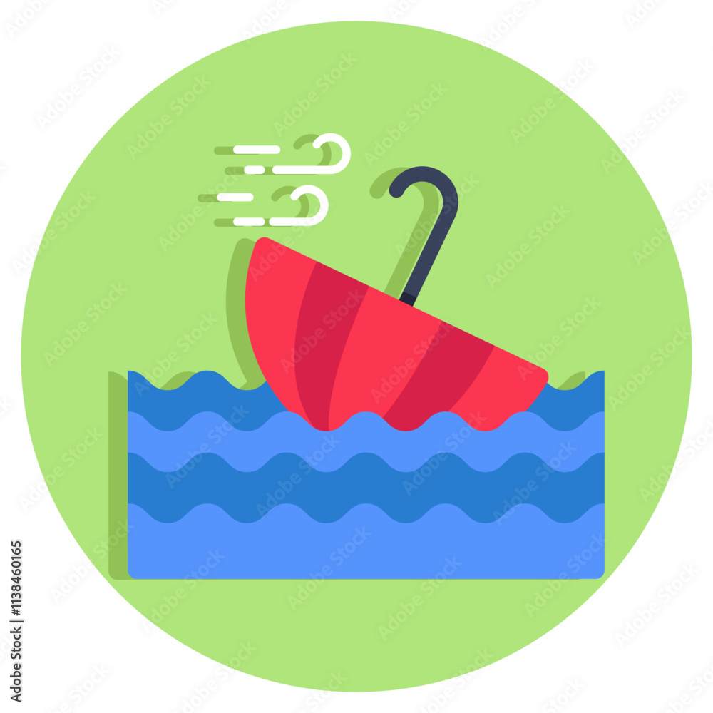 Fototapeta premium Conceptualizing flat design icon of windstorm