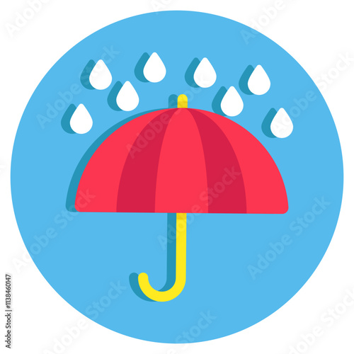 Conceptualizing flat design icon of rainshade