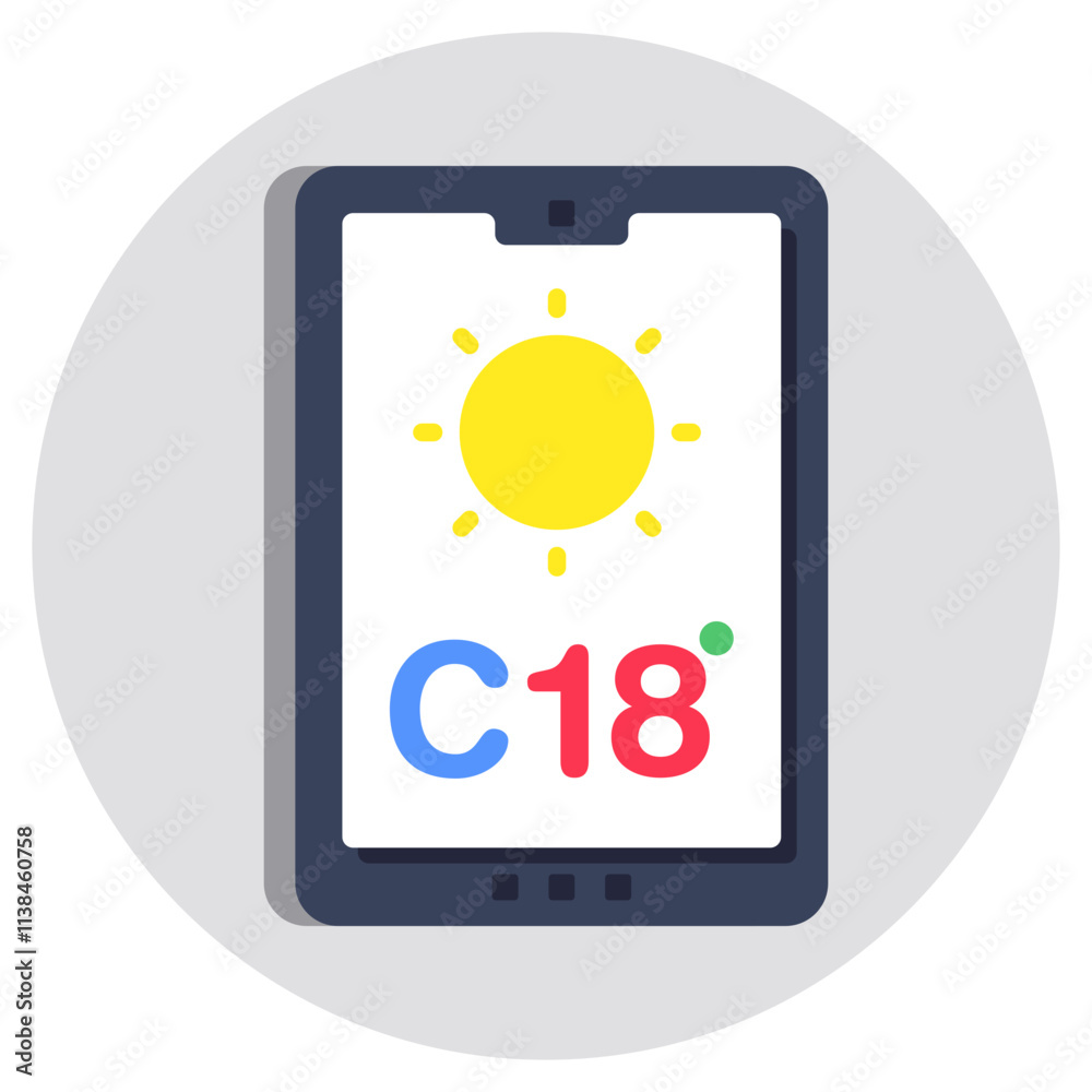 Mobile weather app icon in premium style Mobile weather app icon in premium style