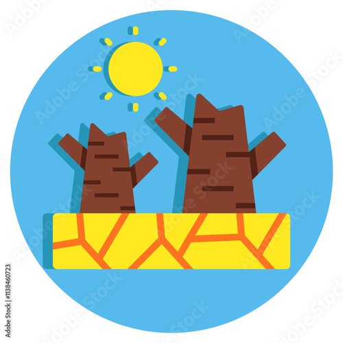 An icon of drought isolated on white background