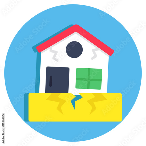 Editable design icon of earthquake