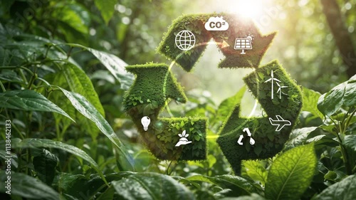 Circular economy concept for future business growth and environmental sustainability and reduce pollution for future business and environment.Recycling and renovating repairing reusing sharing polluti