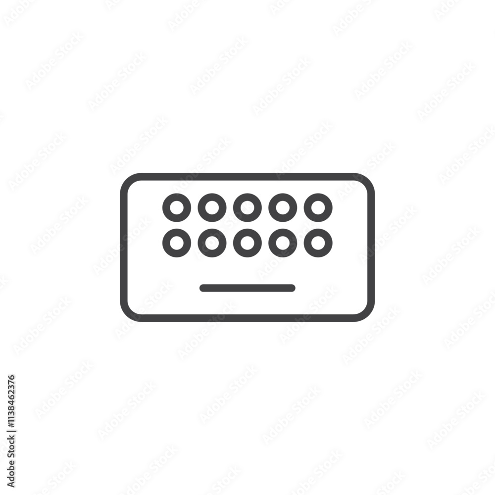 Keyboard icon Logo symbol outline set
