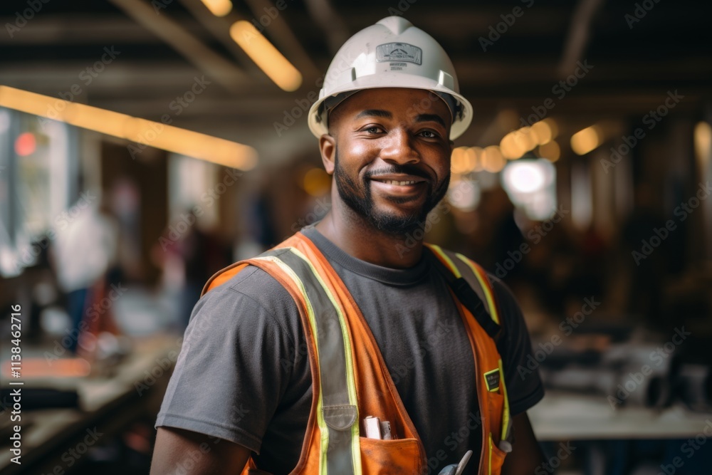 Portrait of a African American male construction worker