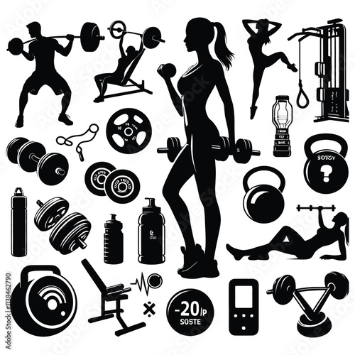 Gym Silhouette vector