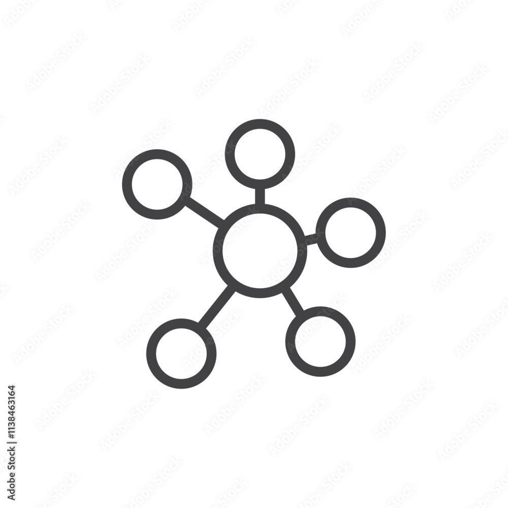 Mind map icon Logo symbol outline set Mind map icon Logo symbol outline set