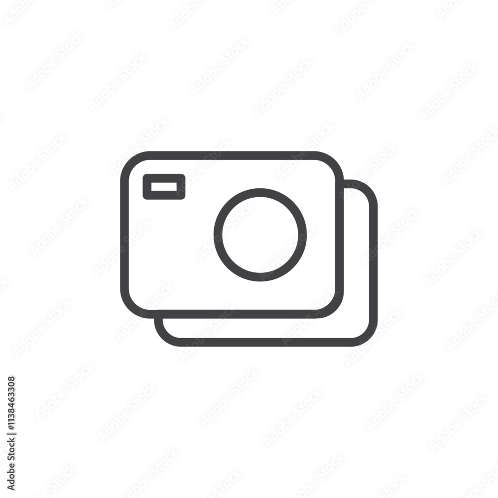 Multiple cameras icon Logo symbol outline set Multiple cameras icon Logo symbol outline set