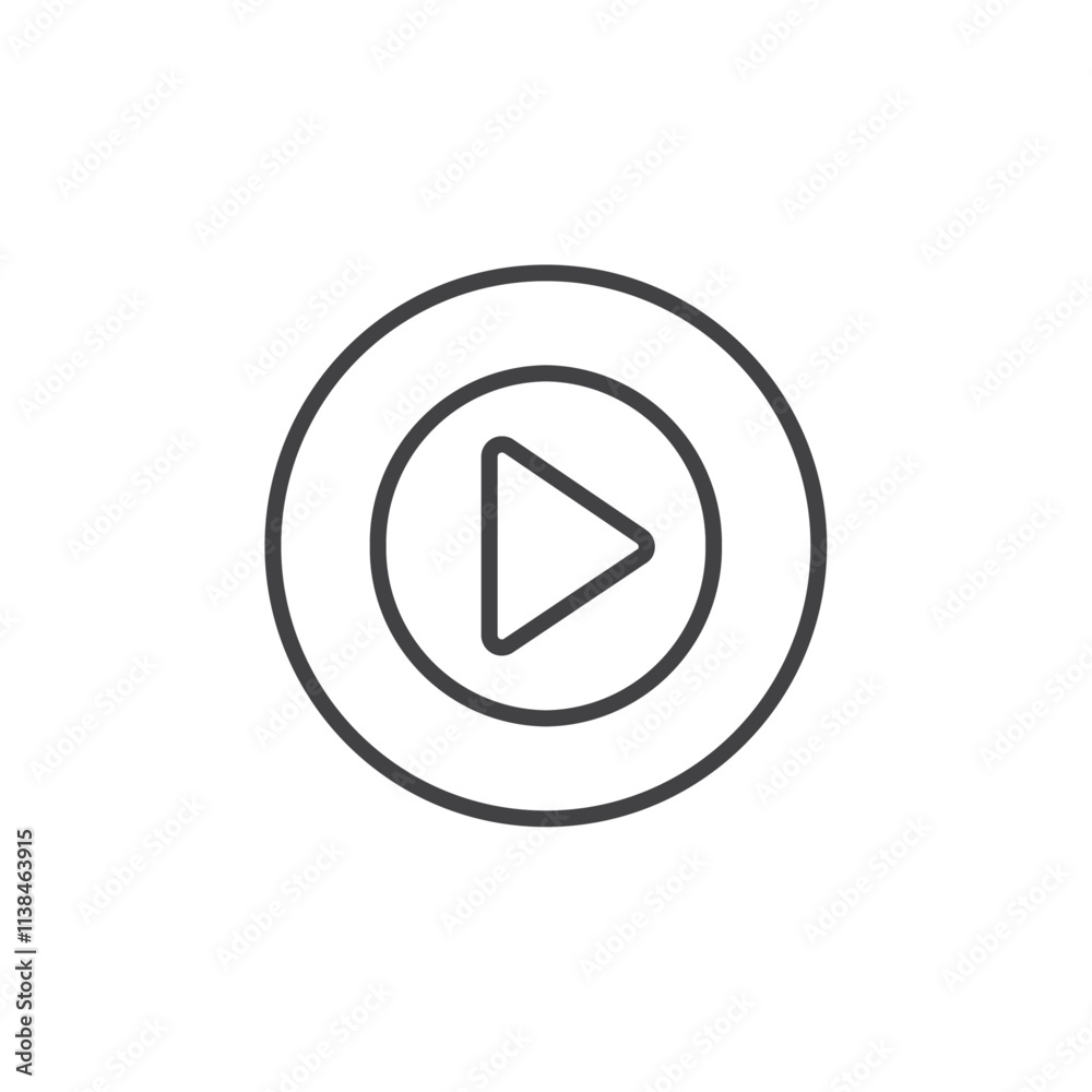 Play icon Logo symbol outline set Play icon Logo symbol outline set