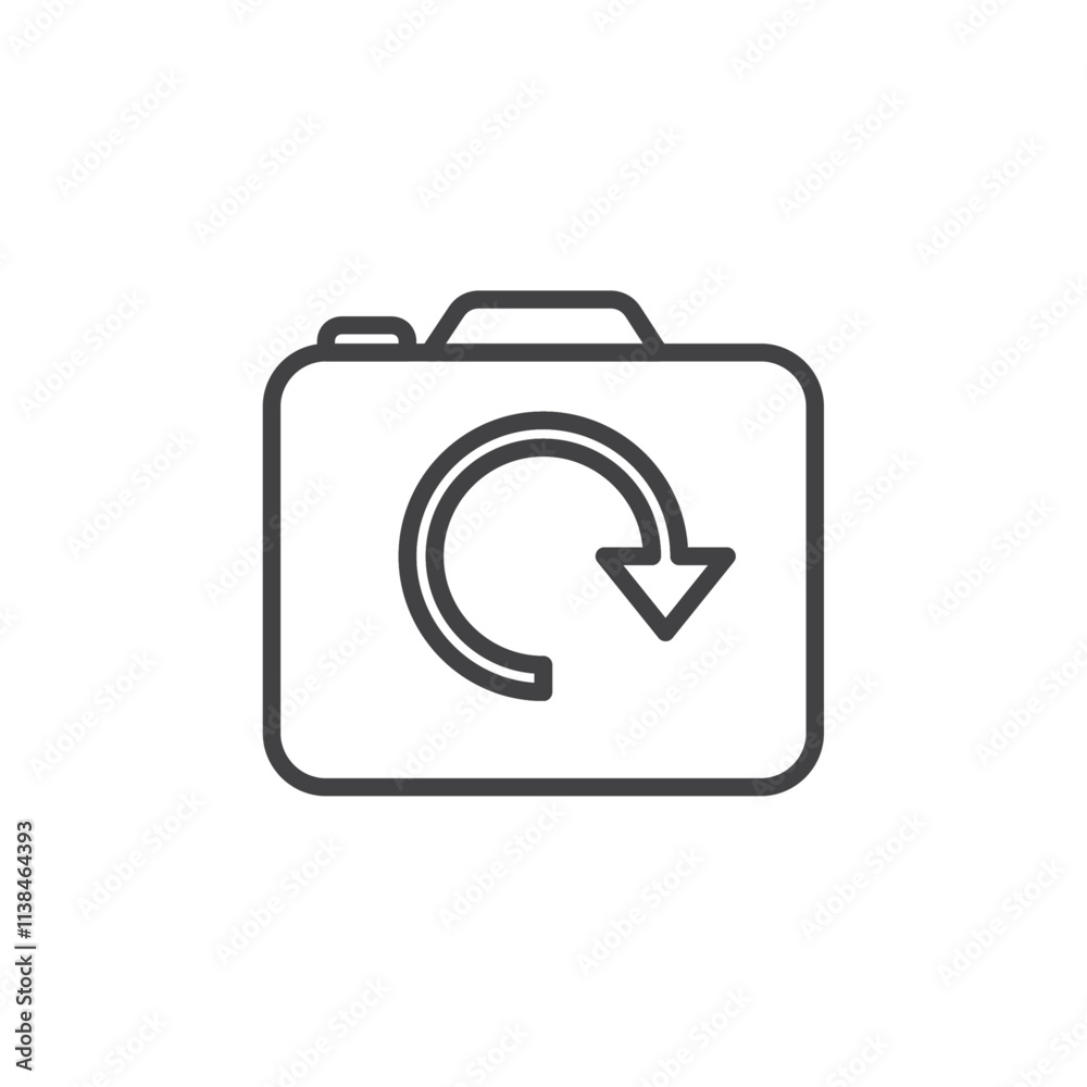 Rotate camera icon Logo symbol outline set
