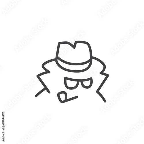 Robber icon Logo symbol outline set