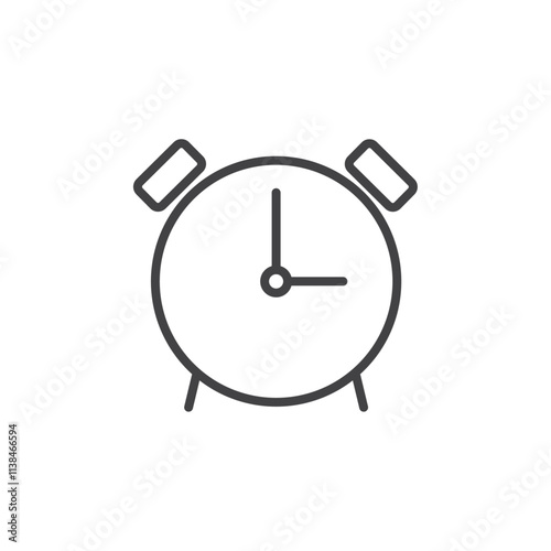 Alarm clock icon Logo symbol outline set