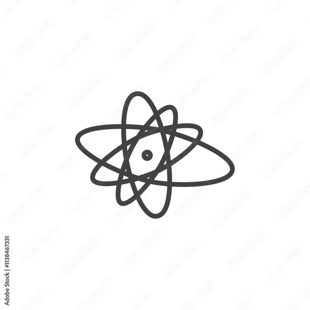 Atom icon Logo symbol outline set Atom icon Logo symbol outline set
