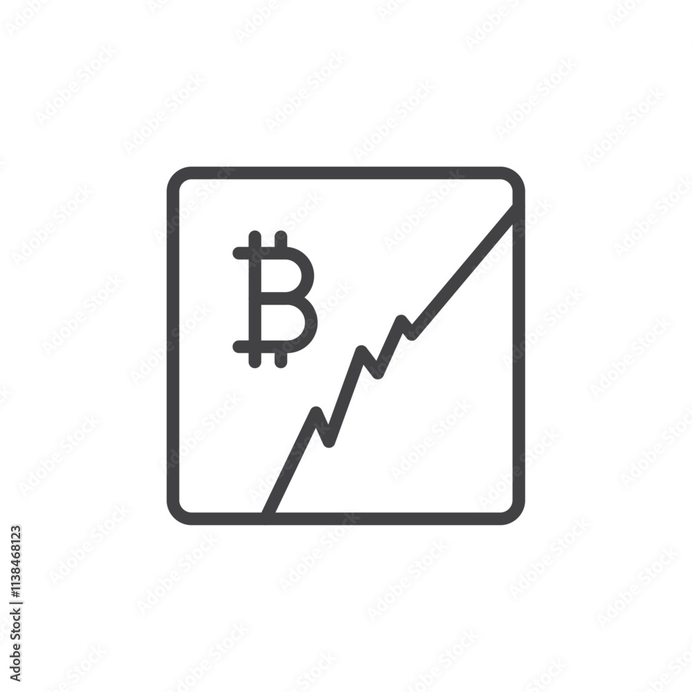 Bitcoin profit icon Logo symbol outline set Bitcoin profit icon Logo symbol outline set