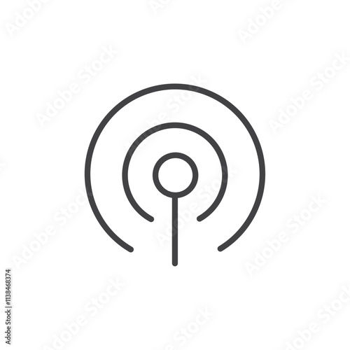 Broadcast icon Logo symbol outline set