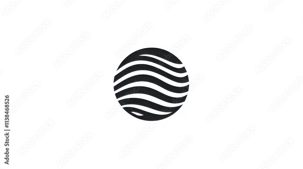 Black golf ball icon with motion lines on white background Black golf ball icon with motion lines on white background
