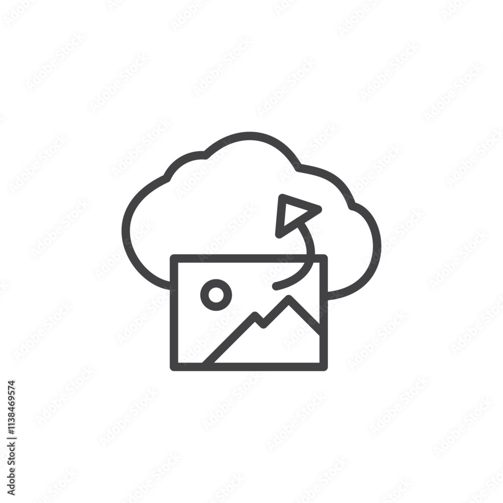 Cloud image icon Logo symbol outline set Cloud image icon Logo symbol outline set