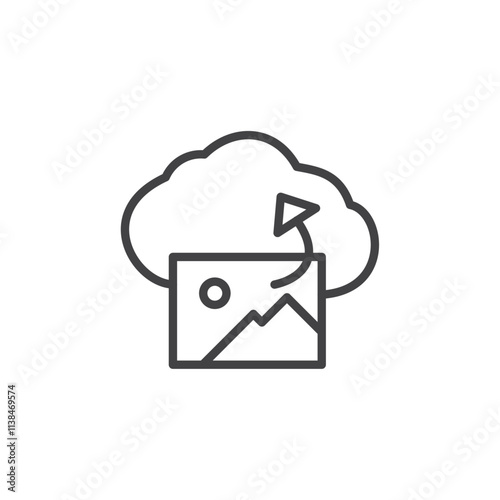 Cloud image icon Logo symbol outline set