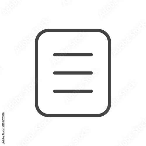 Document justified icon Logo symbol outline set