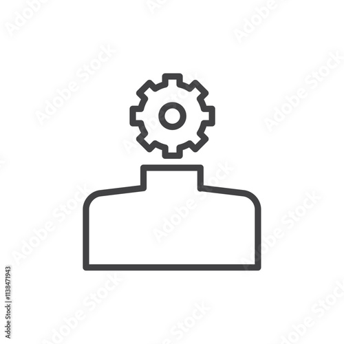 Head settings icon Logo symbol outline set