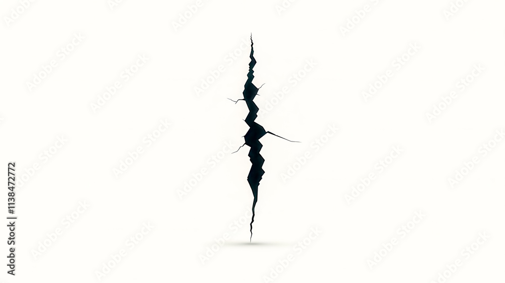 Ground splitting open, creating deep crack Ground splitting open, creating deep crack