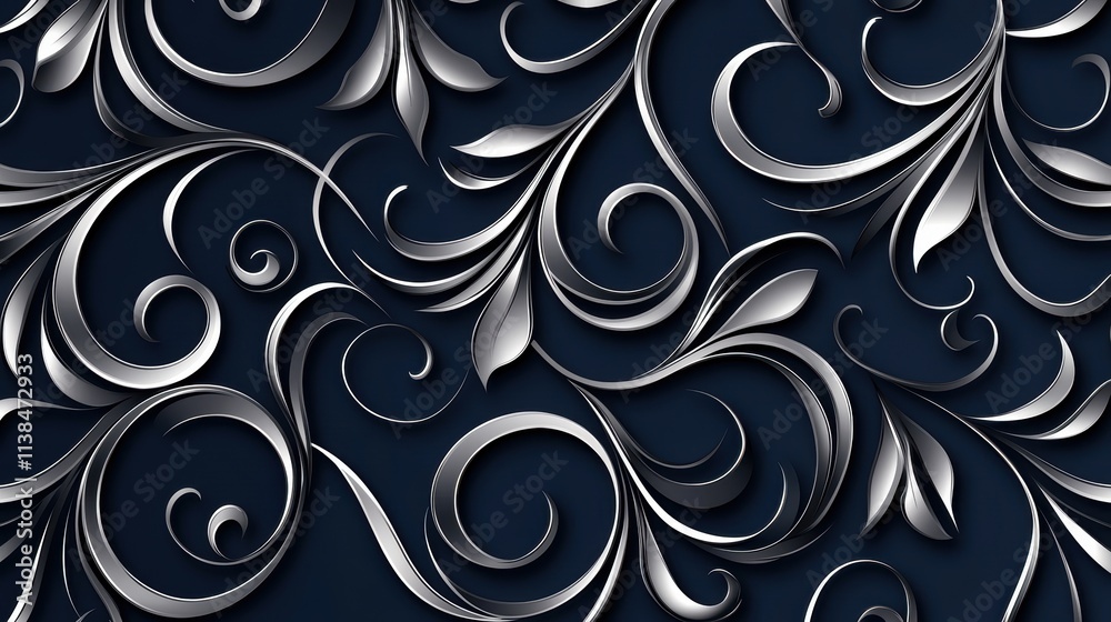 A sophisticated dark background featuring intricate, swirling silver floral patterns, creating a modern yet elegant design. A sophisticated dark background featuring intricate, swirling silver floral patterns, creating a modern yet elegant design.