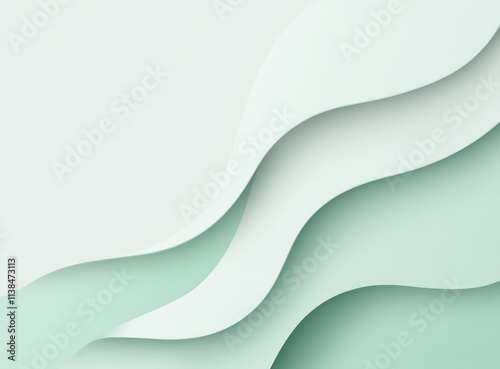 Abstract Green and White Wa...