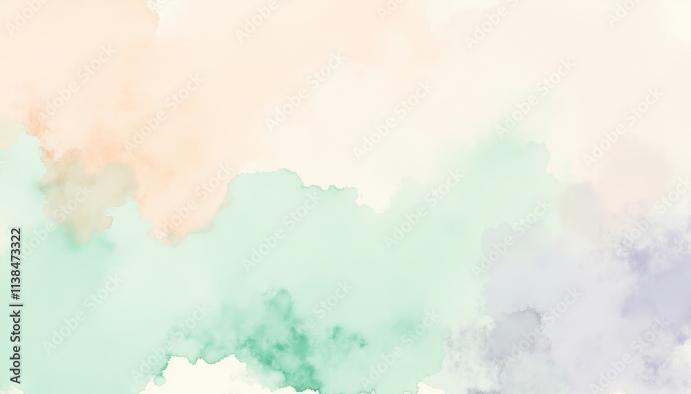 High-Resolution Watercolor Background in Pastel Peach, Mint Green, and Pale Lavender High-Resolution Watercolor Background in Pastel Peach, Mint Green, and Pale Lavender