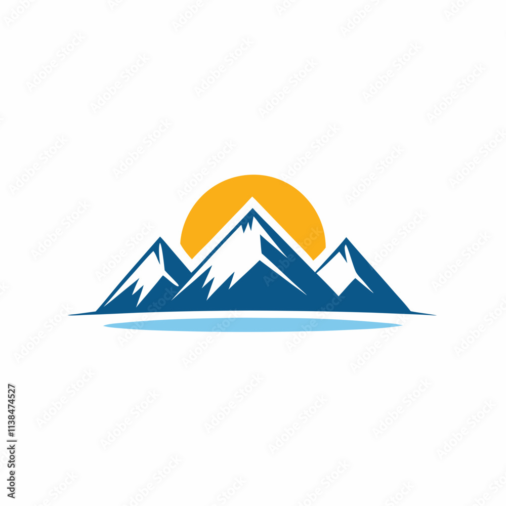 Mountain Sunrise Logo Vector Design. Mountain Sunrise Logo Vector Design.