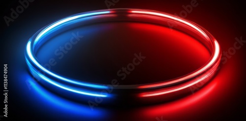 Glowing Neon Ring Abstract ...