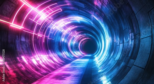 Neon Lights Illuminate Circ...