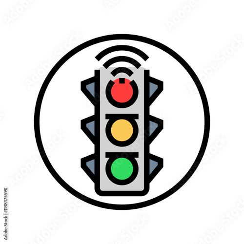smart traffic sign autonomous vehicle color icon vector. smart traffic sign autonomous vehicle sign. isolated symbol illustration